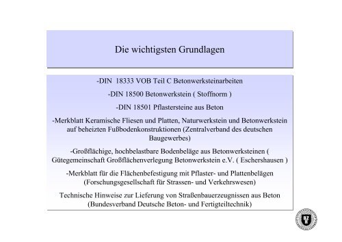 Betonwerkstein und Betonpflastersteine - Verfärbungen