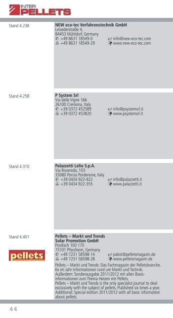 MESSEKATALOG EVENT DIRECTORY - Interpellets