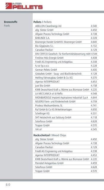 MESSEKATALOG EVENT DIRECTORY - Interpellets