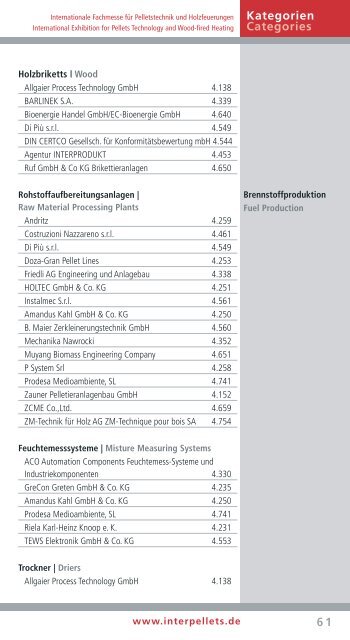 MESSEKATALOG EVENT DIRECTORY - Interpellets