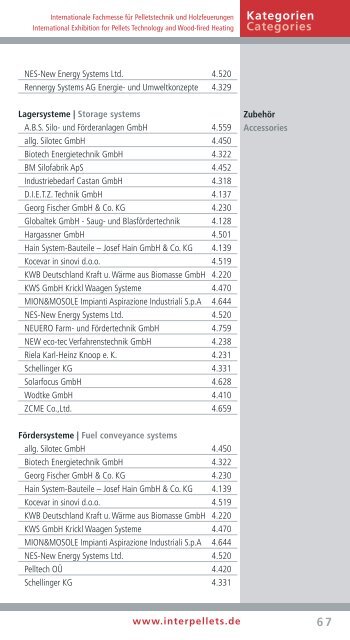 MESSEKATALOG EVENT DIRECTORY - Interpellets