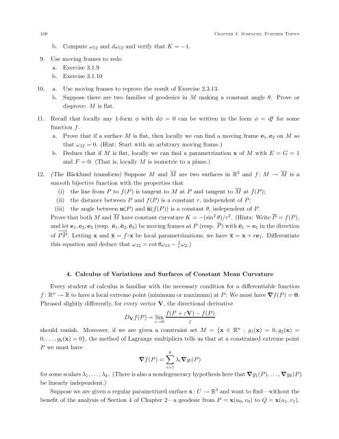 DIFFERENTIAL GEOMETRY: A First Course in Curves and Surfaces