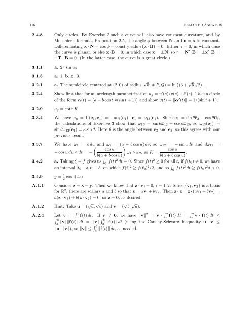DIFFERENTIAL GEOMETRY: A First Course in Curves and Surfaces