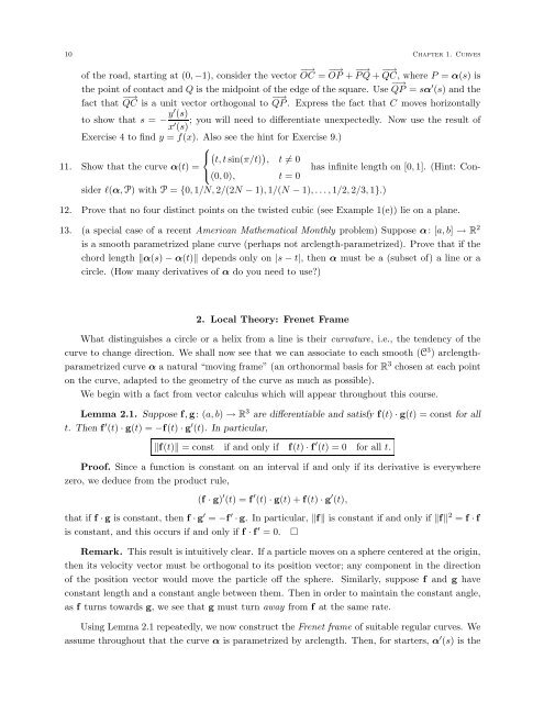 DIFFERENTIAL GEOMETRY: A First Course in Curves and Surfaces