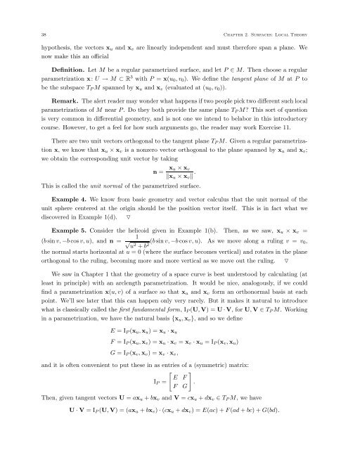 DIFFERENTIAL GEOMETRY: A First Course in Curves and Surfaces