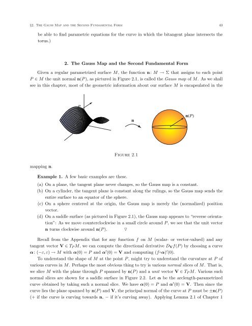 DIFFERENTIAL GEOMETRY: A First Course in Curves and Surfaces