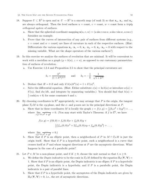 DIFFERENTIAL GEOMETRY: A First Course in Curves and Surfaces