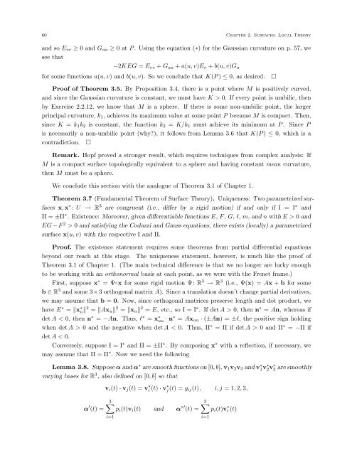 DIFFERENTIAL GEOMETRY: A First Course in Curves and Surfaces