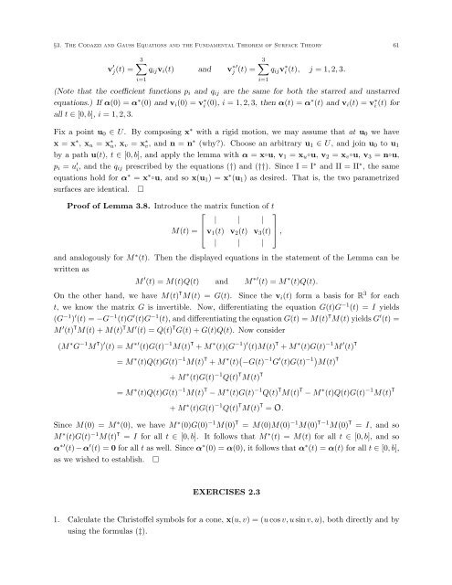 DIFFERENTIAL GEOMETRY: A First Course in Curves and Surfaces