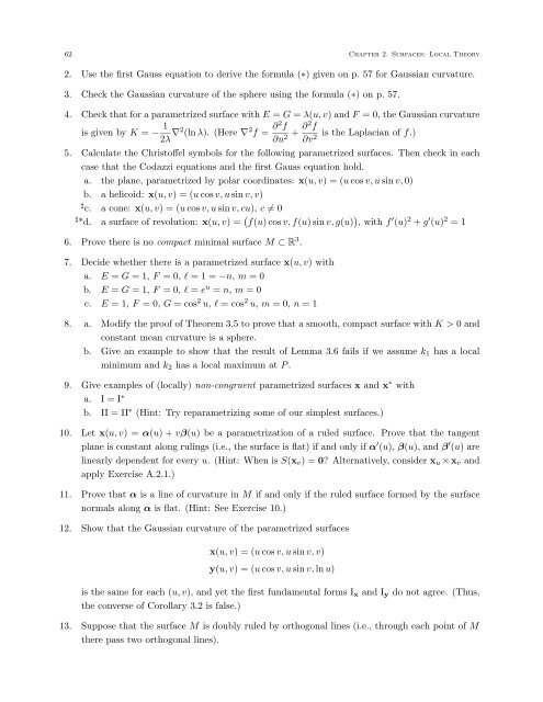 DIFFERENTIAL GEOMETRY: A First Course in Curves and Surfaces