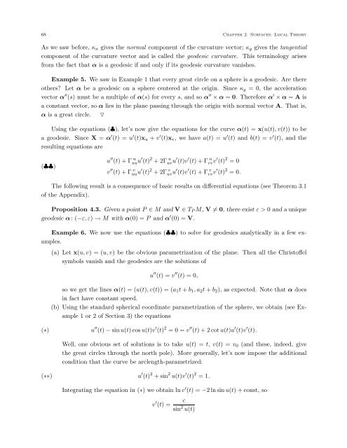 DIFFERENTIAL GEOMETRY: A First Course in Curves and Surfaces