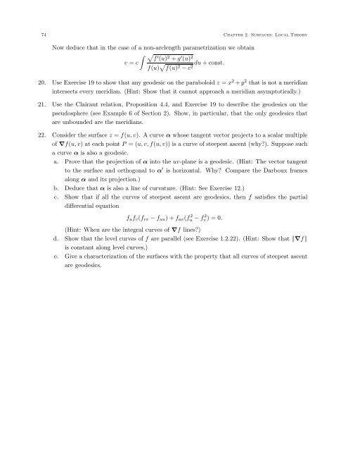 DIFFERENTIAL GEOMETRY: A First Course in Curves and Surfaces