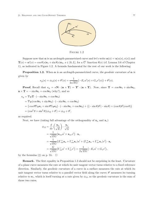 DIFFERENTIAL GEOMETRY: A First Course in Curves and Surfaces