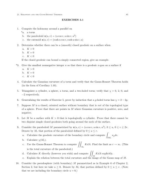 DIFFERENTIAL GEOMETRY: A First Course in Curves and Surfaces