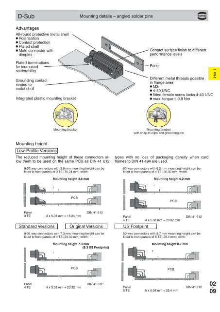 02 . 01 D-Sub â E D-Sub â Standard subminiature D connectors ...