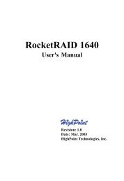 RocketRAID 1640 User's Manual - Highpoint