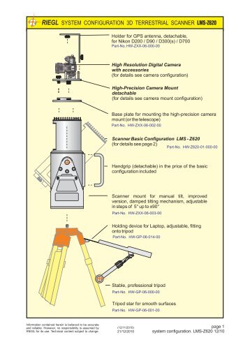 riegl system configuration 3d terrestrial scanner lms-z620