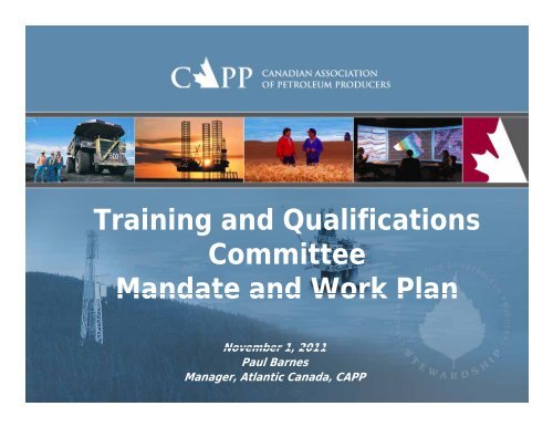 Training and Qualifications Committee Mandate and Work Plan