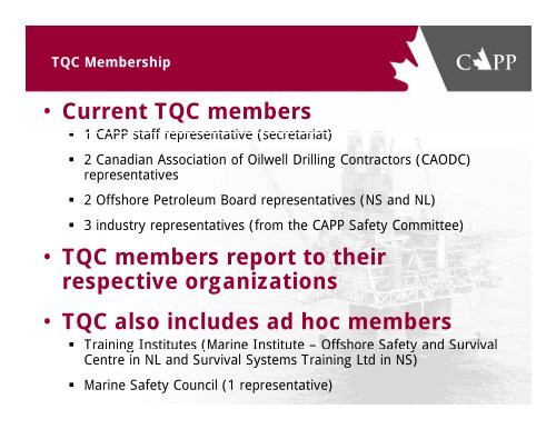 Training and Qualifications Committee Mandate and Work Plan