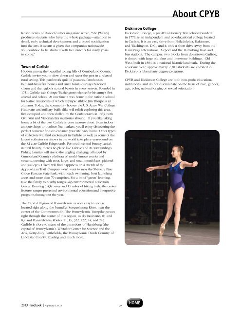 5-Week Summer Ballet Program 2013 Handbook - Central ...