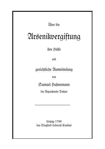 Über die Arsenikvergiftung ihre Hülfe und ... - Kathrin von Basse