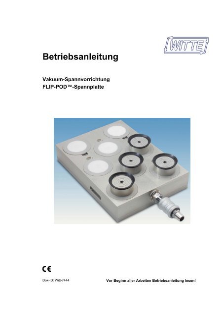 Betriebsanleitung - Horst Witte Gerätebau