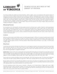 Genealogical Records at the Library of Virginia: A Guide to Resources