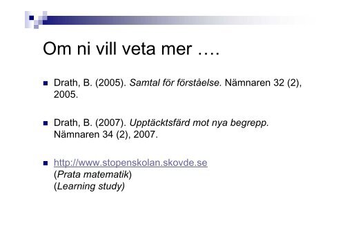 Bengt Drath Prata matematik okt 2010 - Pedagog Stockholm