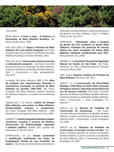 resultados - Reserva da Biosfera da Mata Atlântica