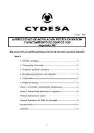 INSTRUCCIONES DE INSTALACIÓN, PUESTA EN ... - Cydesa