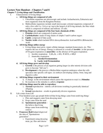 Lecture Note Handout â Chapters 7 and 8 - Mr.E Science