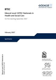 Edexcel Level 3 BTEC Nationals in Health and Social Care