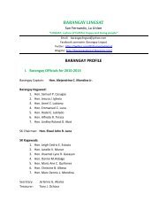 BARANGAY LINGSAT BARANGAY PROFILE