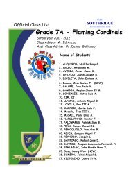 Grade 7A - Flaming Cardinals - PAREF Southridge School