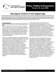 Aboriginal Culture in the Digital Age - Public Policy Forum