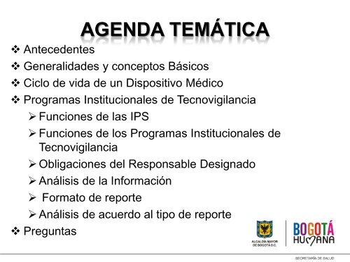 dispositivo médico - Secretaría Distrital de Salud