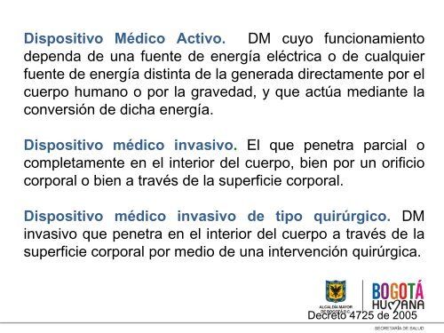 dispositivo médico - Secretaría Distrital de Salud