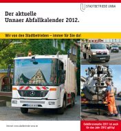 Der aktuelle Unnaer Abfallkalender 2012. - Stadtbetriebe Unna