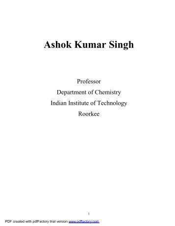 Ashok Kumar Singh - Indian Institute of Technology Roorkee