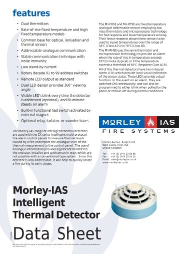 Morley-IAS Intelligent Thermal Detector - Diamond Electricals
