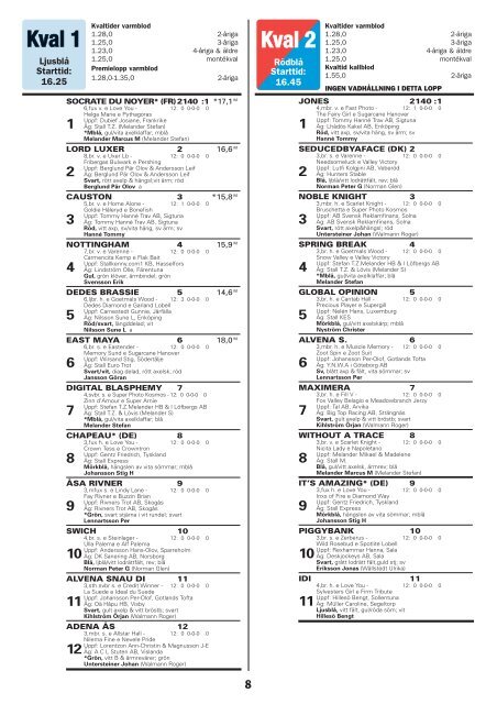 ONSDAG 11 APRIL - Solvalla