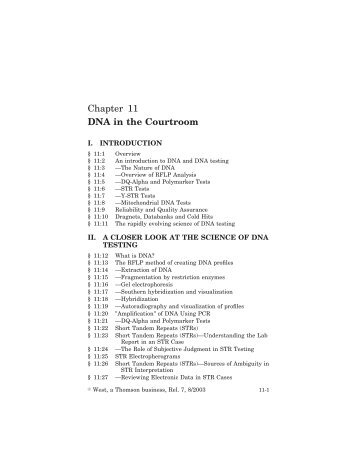 Chapter 11 DNA in the Courtroom - Bandwerkplus.nl