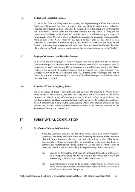 public sector standard conditions of contract for design and build 2008