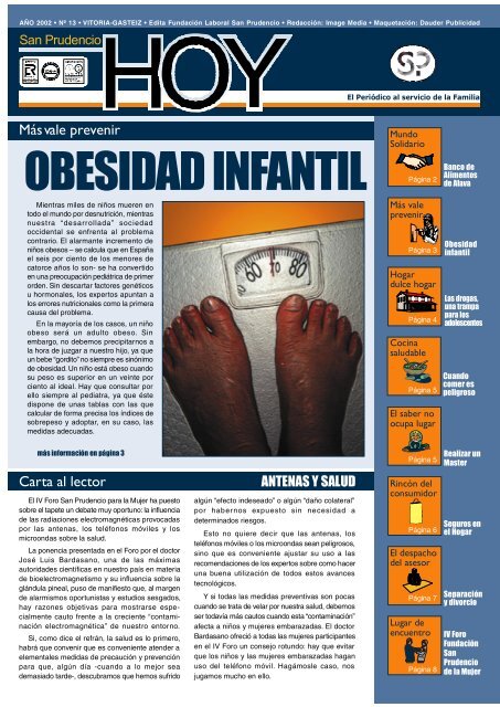 OBESIDAD INFANTIL - Fundación Laboral San Prudencio