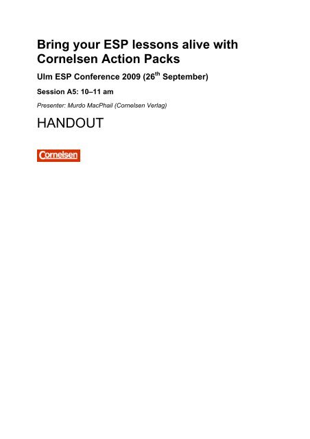 Murdo MacPhail (Cornelsen Verlag) - ESP Conference
