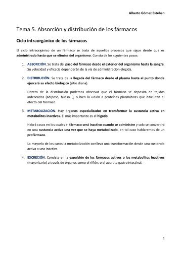 T5. FARMACOCINETICA - VeoApuntes.com