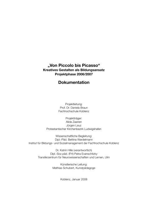 Von Piccolo Bis Picasso Dokumentation Fachhochschule Koblenz