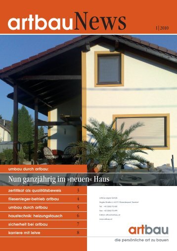 artbauNews als PDF-Download - Artbau Zagler