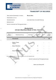 TRANSCRIPT OF RECORDS - ZiLS - Universität Würzburg