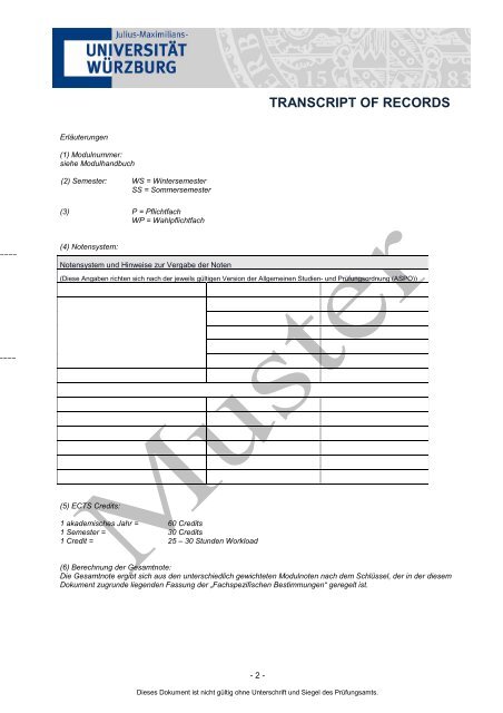 Transcript Of Records Deutsch TRANSCRIPT